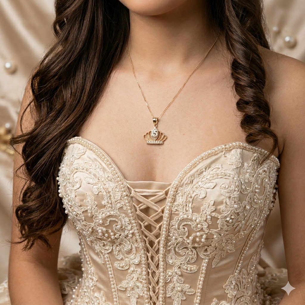 Dije corona de quinceañera